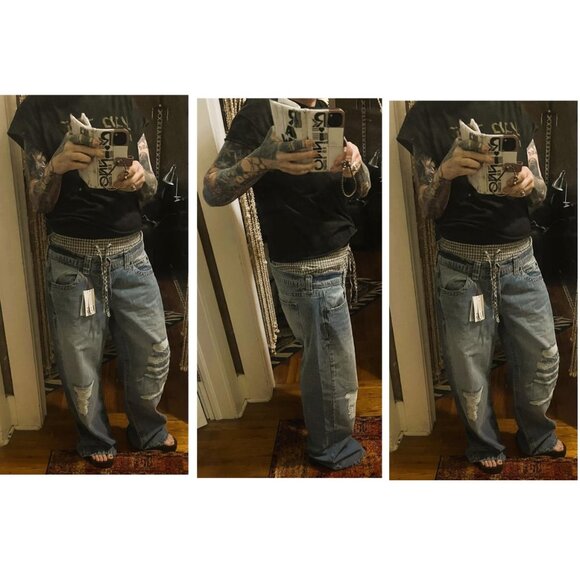 BDG Kayla Boxer Waistband Low-Rise Baggy Jeans - Picture 9 of 9